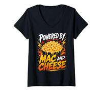 Damen Funny Mac and Cheese Saying Humor Joke Gag T-Shirt mit V-Ausschnitt