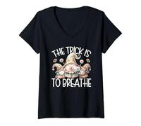 Damen Funny Sayings for Women Cute Dandelion Flower Spring GNOME T-Shirt mit V-Ausschnitt