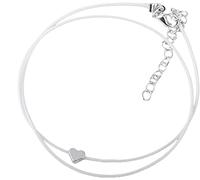 Damen-Fußkettchen Armband Silber Weiß mehrschichtig Love Heart Kette für Strandsandalen Barfuß verstellbar Durability