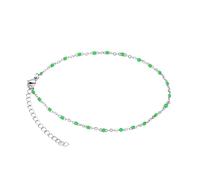 Damen Fußkettchen aus Edelstahl - grün