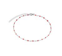 Damen Fußkettchen aus Edelstahl - rot