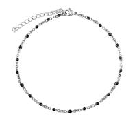 Damen Fußkettchen aus Edelstahl - schwarz
