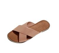 Damen Gekreuzte Riemen Sandalen Flache Sandals Offene Zehe Sandalette Frauen rutschfeste Sandalen Elegant Sandal Atmungsaktiv Slipper Bequeme Sandaletten Sommer Slippers Lässige Schuhe