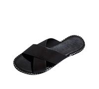 Damen Gekreuzte Riemen Sandalen Flache Sandals Offene Zehe Sandalette Frauen rutschfeste Sandalen Elegant Sandal Atmungsaktiv Slipper Bequeme Sandaletten Sommer Slippers Lässige Schuhe