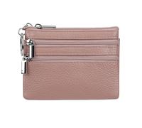 Damen Geldbörse aus echtem Leder, Mini-Beutel, Kleingeldbörse mit Schlüsselanhänger, dunkelrosa, Einheitsgröße, Münzgeldbörse
