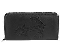 Damen Geldbörse aus Lederimitat Schwarz Anker Format 19 x 10 cm