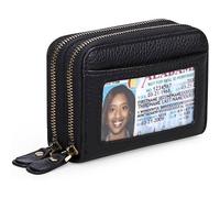 Damen Geldbörse Echtes Leder RFID-Schutz Zipper Brieftasche Mini