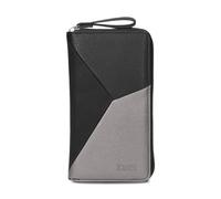 Zwei Damen Geldbörse JANA J2 Wallet 20 x 11 cm Portemonnaie mit 12 Kartenfächern, Münzfach, Sichtfach für Ausweise, hochwertiges Kunstleder Tricolor-Design, umlaufender Reißverschluss (cosmos-black)