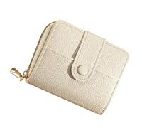 Damen-Geldbörse mit Druckknopf, Kartenhalter, PU-Leder, Münzgeldbörse, aprikose