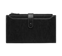 Damen-Geldbörse - Retro-Leder-Organizer, doppelter Reißverschluss, Kartenfächer, kompakte Aufbewahrung, mehrere Kartenfächer, Reisezubehör, geschäftliche Nutzung, kleines Kleingeldfach