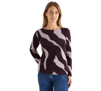 CECIL Damen Shirt Gemustertes Federgarn U-Boot-Ausschnitt Rot Gr. S