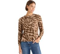Cecil Sweater Damen Rundhals Animal-Print mocha caramel melange Gr. XXL (46) 67% Viskose