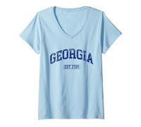 Damen Georgia Pfirsichstaatsreise nach Georgia State Home Georgia T-Shirt mit V-Ausschnitt
