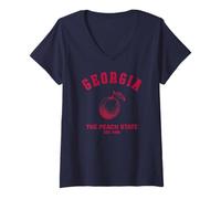 Damen Georgia Pfirsichstaatsreise nach Georgia State Home Georgia T-Shirt mit V-Ausschnitt