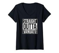 Damen GERADE Outta Vanuatu T-Shirt mit V-Ausschnitt