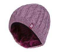 Damen gerippt Kabel stricken Fleece gefüttert Thermal gestrickt Beanie Hut Einheitsgröße