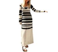 Damen Geripptes Strick-Midi-Kleid Ärmellos Rückenfrei Y2k Bodycon Maxikleid Aushöhlen E Mädchen Strand Club Tank Langes Kleid Streetwear, a, S