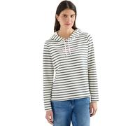 Langarmshirt CECIL, Damen, Gr. L (42), khaki, Web, 48% Baumwolle, 48% Modal, 4% Elasthan, gestreift, comfort fit normal, ohne Ausschnitt, abgesteppt, Shirts Langarmshirt, im soften Baumwoll-Mix (48073