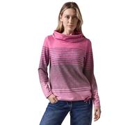 Langarmshirt CECIL, Damen, Gr. XXL (46), pink (jewel pink melange), Stoff, 67% Viskose, 28% Polyester, 5% Elasthan, gestreift, normal normal, Rundhals, Bündchen, Shirts Langarmshirt, mit großem Kragen