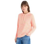 Langarmshirt CECIL, Damen, Gr. L (42), pearl beige, Web, 50% Baumwolle, 50% Modal, gestreift, comfort fit normal, hoch geschlossener Ausschnitt, normaler Saum, Shirts Langarmshirt, im Streifendesign (