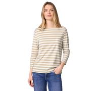 Street One Frauen Gestreiftes Shirt in Beige, Gr: 44