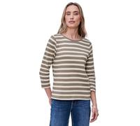 Street One Pullover Damen – U-Boot-Ausschnitt, 3/4-Arm, 65% Baumwolle/35% Polyester – Taupe Gr. 40