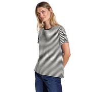 STREET ONE Damen A323148 Gestreiftes T-Shirt, Black, 44