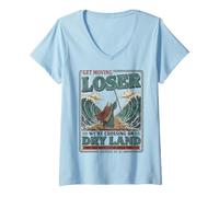 Damen Get In Loser Crossing Dry Land Moses Rotes Meer Lustiger Christ T-Shirt mit V-Ausschnitt