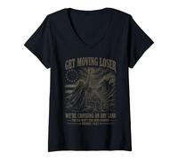 Damen Get In Loser Crossing Dry Land Moses Rotes Meer Lustiger Christ T-Shirt mit V-Ausschnitt