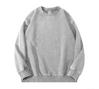 Damen gewaschener Distressed Pullover Hoodie Einfarbig Langarm Sweatshirt Regular Fit Casual Top für den täglichen Urlaub Zuhause Club Wear Frühling Sommer Herbst Winter (L hellgrau)