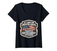Damen Gleich, nur die Besten Werden Verkehrspolizisten T-Shirt mit V-Ausschnitt