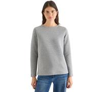 Cecil Damen Langarmshirt Glitzer Ottoman – Grau, Gr. XL, U-Boot-Ausschnitt, Comfort Fit