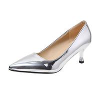 Damen Glitzer Sandalen mit Absatz Frauen Elegant Sandaletten High Heels mit Pfennigabsatz Sandale Lack Plateau Vorne Geschlossene Schuhe Slip On Spitze Zehe Sandalette Pumps High Heels Abendschuhe