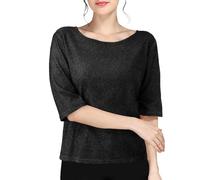 Damen Glitzer Shirt Kurzarm Oberteile Schön Glänzend Pailletten Tops Tshirt Elegant Festlich Damenbluse Mode Abend Party Wedding Glitzertop Bluse Glitzer Shirt Damen Silber