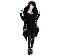 Damen Gothic Kapuzenjacke Punk Cardigan Moon Print Jacke Autumn Winter Übergroße Punk Schwarz Moon Druck Sweatjacke Hoodie Sweatshirt Cardigan Mantel Oberteile Streetwear Halloween Karneval Kostüm