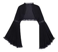 Damen Gothic Tops Punk Cover Ups Mesh Crop Top See Through Sexy Langarm Bluse Y2k Black Rave Outfit Festival, Schwarz 5, Groß