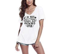 Damen Grafik T-Shirt V-Ausschnitt - I Do Yoga Because Punching People is Frowned Upon - Öko-Verantwortlich Vintage Jahrgang Kurzarm Lustige Druck Geburtstag Geschenk Frau Weiss L