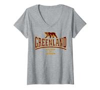 Damen Greenland - Kingdom of Denmark T-Shirt mit V-Ausschnitt