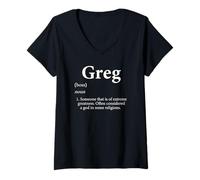 Damen Greg Definition Personalisierter Name Greg Geschenk für Gregory T-Shirt mit V-Ausschnitt
