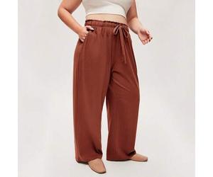 Damen Große Größen Rote Weiche 100% Reine Baumwolle Schlafhose Loungehose als Oberbekleidung Luftige Pyjamahose Culotte Mode Lässig Bequeme Outfits