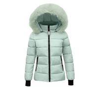 Damen Große Größen Sale, Damen Winterjacke Sale, Puffer Jacke Damen Winter Leichte Steppjacke Winterjacke Damen Mit Fellkapuze Kurz Pufferjacke Gesteppter Dicke Warme Daunenjacke, Reise Must Have