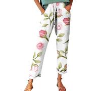 Damen Große Größen Sale Sommerhose Damen Leicht, Leinenhose Damen Sommer Große Größen, Bequeme Freizeithose Lang Linen Pants High Waist Stoffhose Leinen Hosen Hosen Damen Sale Damenbekleidung Sale