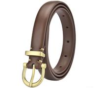 Damen Gürtel aus PU-Leder mit Pin-Schnalle, schmaler Taillengürtel für | Durable PU Leather, Alloy Pin Buckle, Under 2cm Width, 110cm Length, Stylish Casual Jeans Accessory