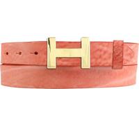 Damen-Gürtel HERMINE aus weichem Vollrindleder Vintage-Look 3 cm | Leder-Gürtel für Damen 30mm | Schmaler Ledergürtel Vintage für Damen 30mm | Gold glänzend | Rot 120cm