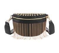 Damen Gürteltasche mit Metallquasten aus Kunstleder, 8269 + Gold, Einheitsgröße