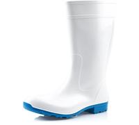 Ladeheid Damen Gummistiefel 100% Wasserdticht Regenstiefel Damen LA-967 (Weiß/Blau, 37 EU)