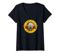 Damen Guns 'n' Roses Bullet Logo by Rock Off T-Shirt mit V-Ausschnitt