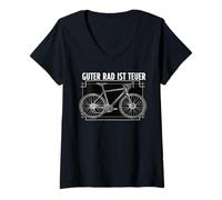 Damen Guter Rad ist teuer Gravel Gravelbike Fahrrad Spruch T-Shirt mit V-Ausschnitt