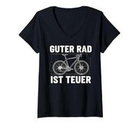 Damen Guter Rad ist teuer Gravel Gravelbike Fahrrad Spruch T-Shirt mit V-Ausschnitt