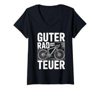 Damen Guter Rad ist teuer Gravel Gravelbike Fahrrad Spruch T-Shirt mit V-Ausschnitt